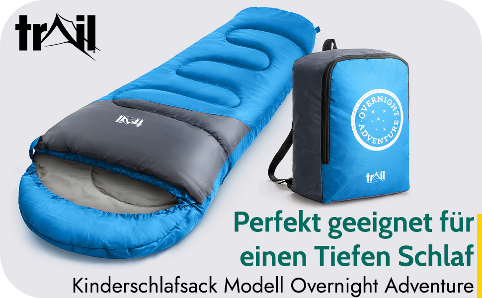 Дитячий спальний мішок Trail Mumienschlafsack 3 сезони для кемпінгу – 300gsm – червоний (для хлопчиків та дівчаток)