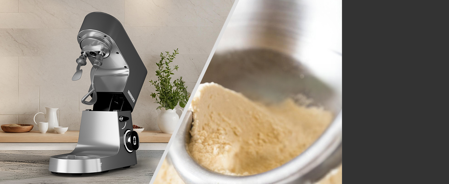 Кухонна машина Heinrichs 2500W з двома гаками для тіста, міксером та вінчиком, 8 швидкостей, чаша 7л з нержавіючої сталі, тиха, з титановим покриттям