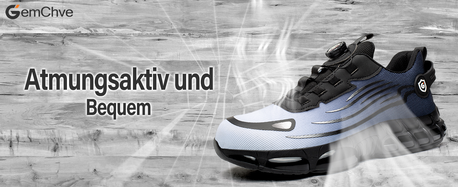 Робочі черевики: захисні черевики для чоловіків та жінок, сталевий капак, антипроколювання, легкі, спортивні, дихаючі, самозатягуючі, швидка застібка, модні, захисні черевики, розміри 36-46 EU (43 EU, синій 266)