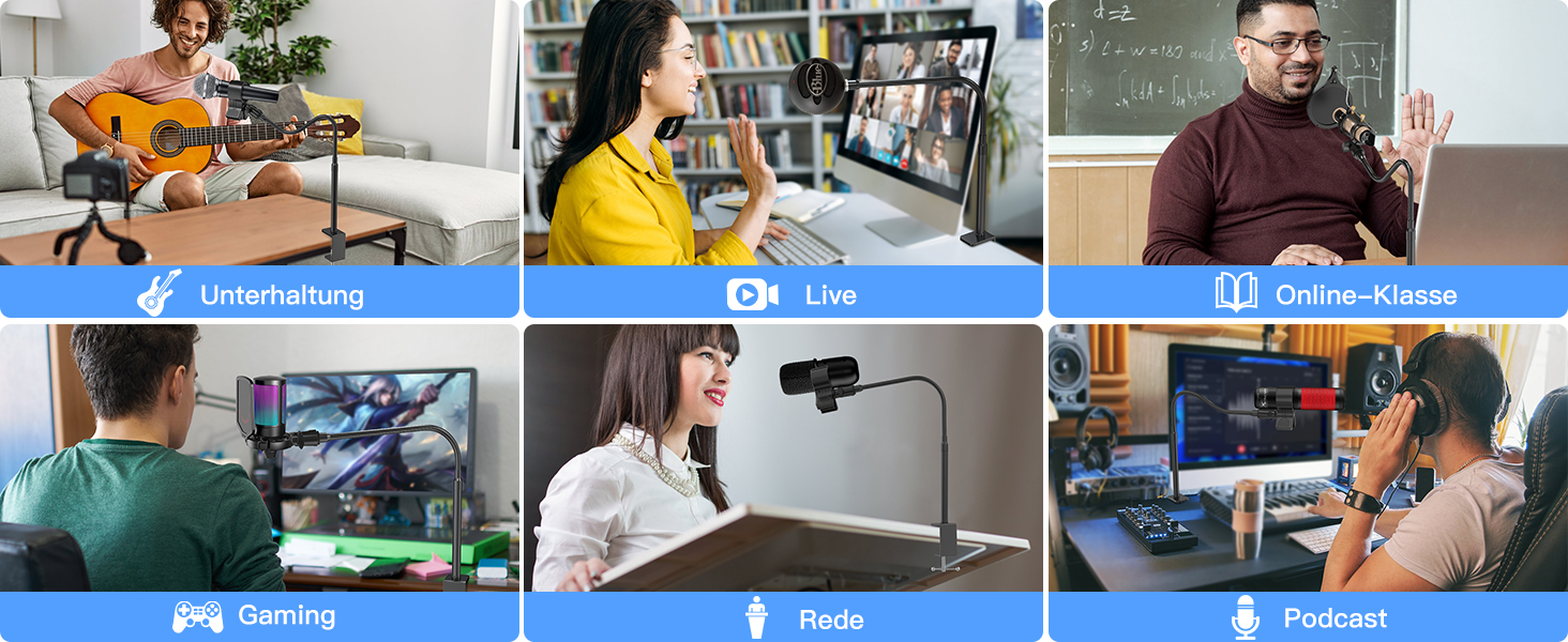 Кріплення для мікрофону Zealsound Hy20-19: регульований штатив-ластик з кріпленням, адаптер 3/8' - 5/8', для Blue Snowball, Ice, Spark, SoloCast