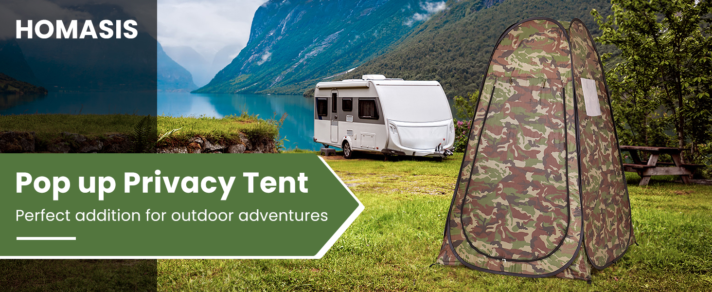 Намет для душу HOMASIS Pop up, зелений, 120x120x190 см - переносний, для кемпінгу, з кишенькою