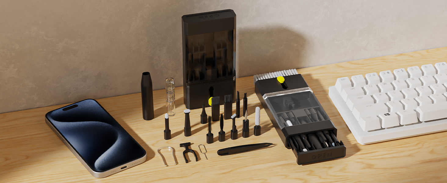 Набір для чищення гаджетів 22 в 1: клавіатура, навушники AirPods, камера, монітор, телефон, білий