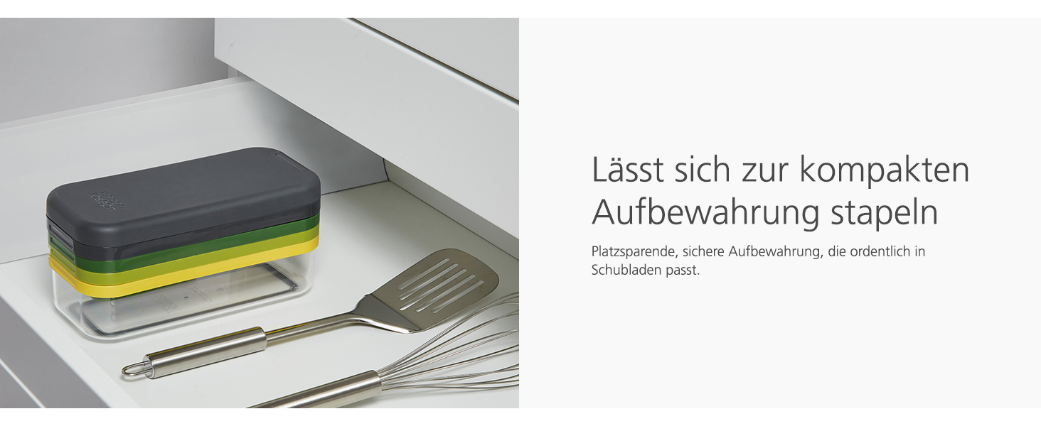 Набір Joseph Joseph Multi-Prep Compact 4-в-1: овочевий тертак, шинкер для цибулі, нарізчик для картоплі фрі, тертак для сиру, нарізчик Julienne з контейнером