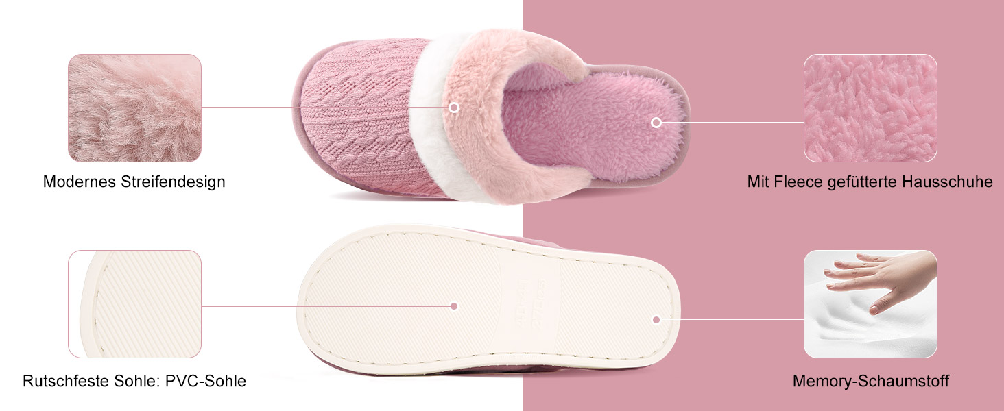 Тапочки жіночі Xnova, плюшеві, м'які, з пам'яттю, антиковзкі, теплі зимові, сірі, 44/45 EU