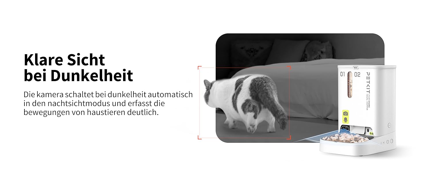 Автоматичний годівниця для котів та собак PETKIT з камерою та AI, 5л, 1-10 прийомів їжі/день, 1-30 порцій