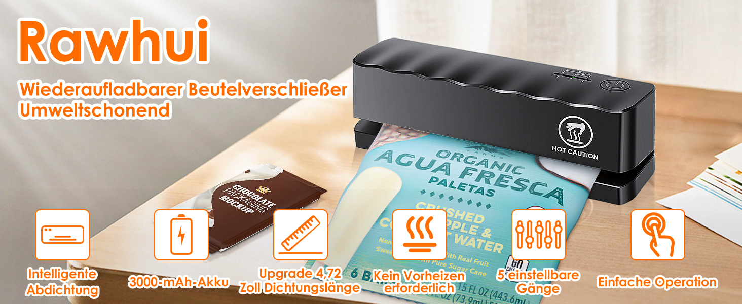 Портативний фольгозварювач Rawhui Mini з 5 режимами - для пакування чіпсів та снеків