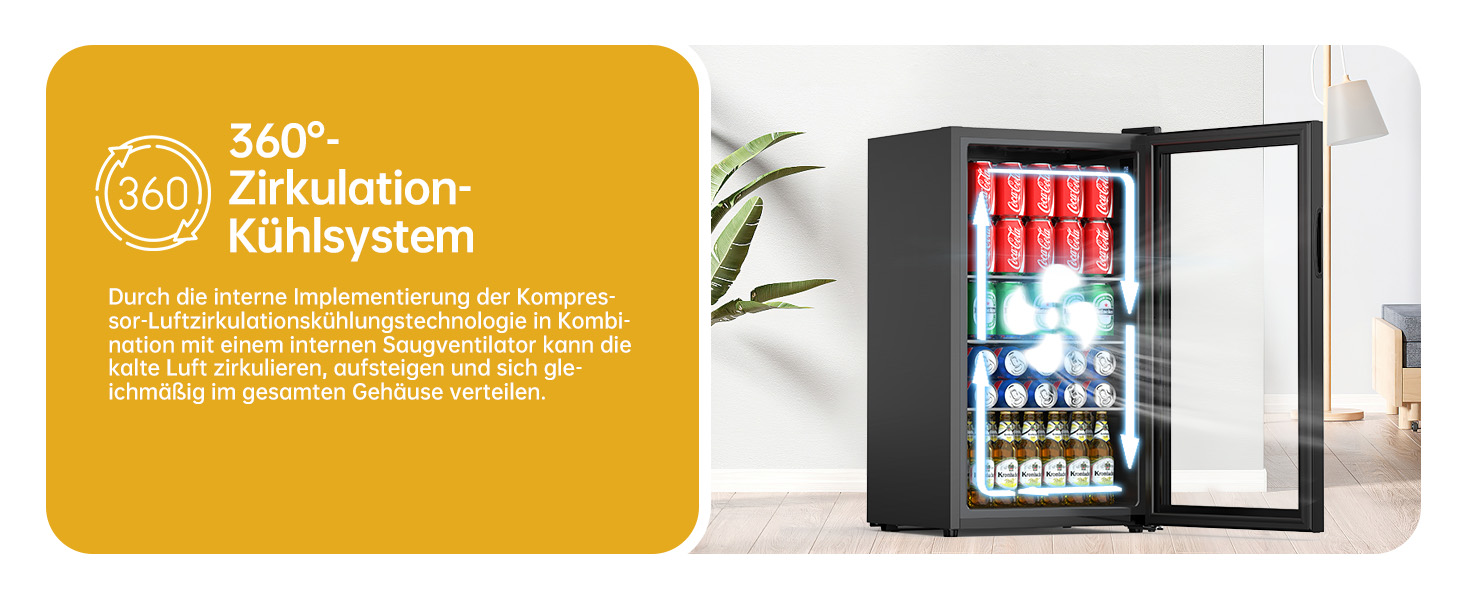 Міні-холодильник для напоїв WIE з подвійними скляними дверцятами, регульованими полицями, 86 літрів, 120 банок, для соди/пива, для дому/кухні/бару/офісу