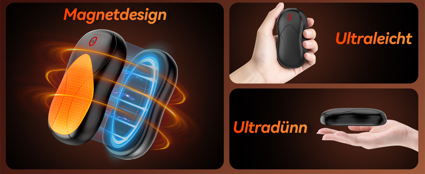 Електричні грілки для рук PHEJIE, 2 шт., 3 режими нагріву, портативні, для активного відпочинку, кемпінгу, гольфу, подарунок для жінок та чоловіків, чорний