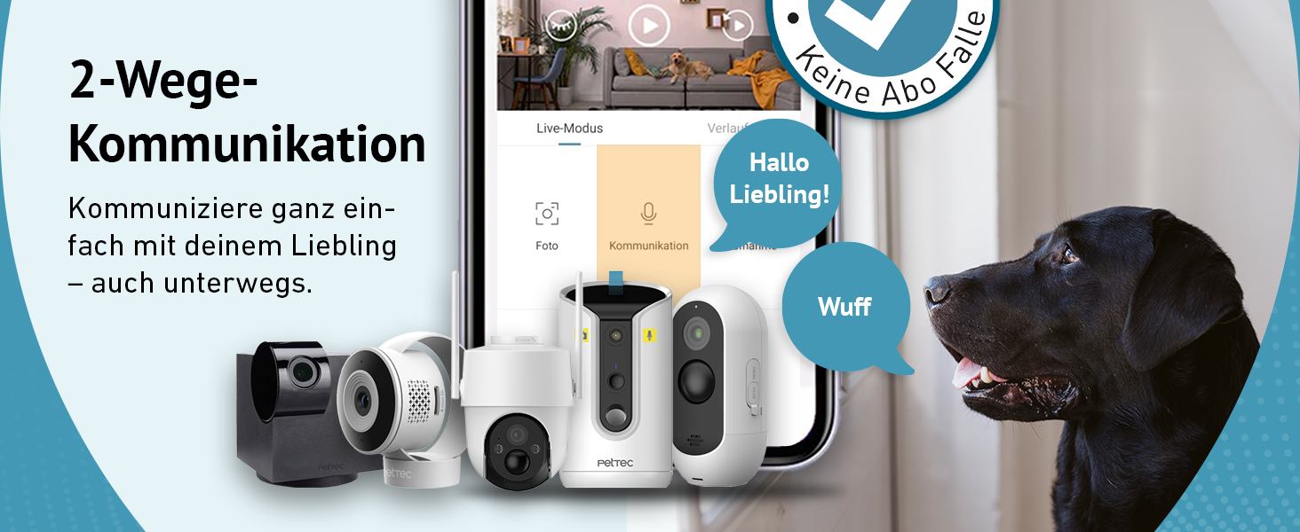 PetTec Pet Cam Buddy: камера для тварин з автоматичним годівницею 8L, Wi-Fi, 2-Way Audio, розпізнавання гавкіту, нічне бачення (LTE/4G, чорний)
