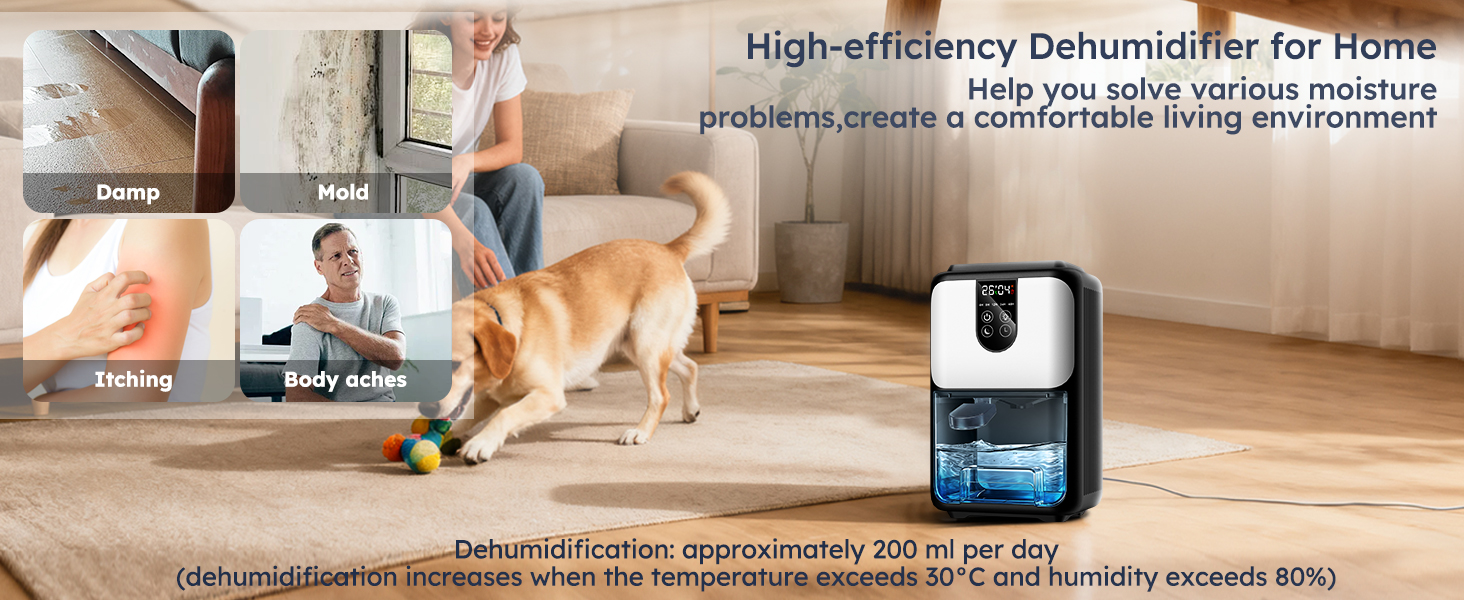 Електричний осушувач повітря 1800 мл з автовимкненням, тихий осушувач для дому з 7 кольоровою підсвіткою, таймером 48 годин - ідеальний для спальні, ванної кімнати, підвалу, кемперу та шафи. Сірий колір.