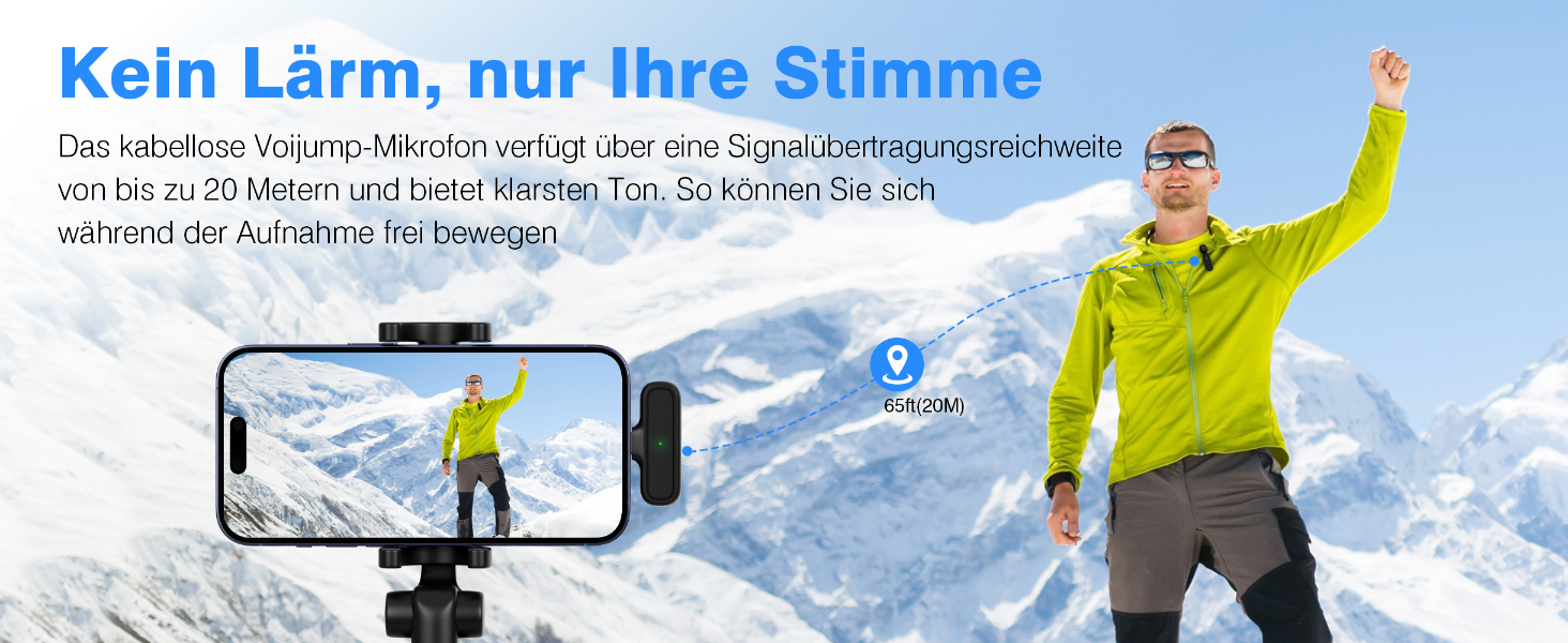 Мікрофон-лапка бездротовий для iPhone/Android з кейсом для зарядки та акумулятором 42год, з шумозаглушенням, для подкастів, TikTok, YouTube, стрімінгу, міні-мікрофон