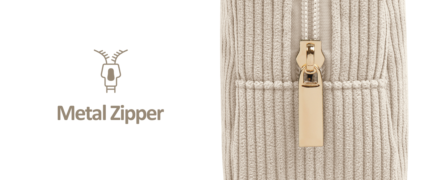 Косметичка MAGEFY для макіяжу: 2 шт. у наборі, з відділеннями, з корду, для подорожей, бежевий колір