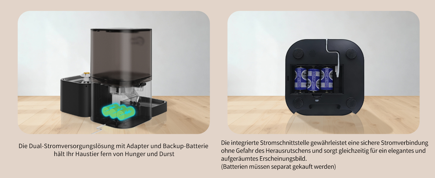 Автоматичний диспенсер корму та води для котів DOEL 2-в-1 з керуванням через додаток, голосовою підтримкою та таймером, 6л корму + 2.5л води