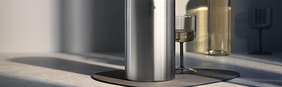 Охолоджувач для вина та шампанського WMF Clever&More, 19,5 см, нержавіюча сталь, подвійні стінки, матовий, тримає холод, відро для льоду