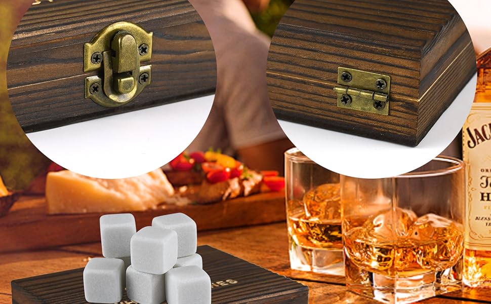 Камені для віскі Whiskey Steine, Набір каміння для охолодження віскі, 9 багаторазових каміння, Подарунковий набір Whiskey Steine