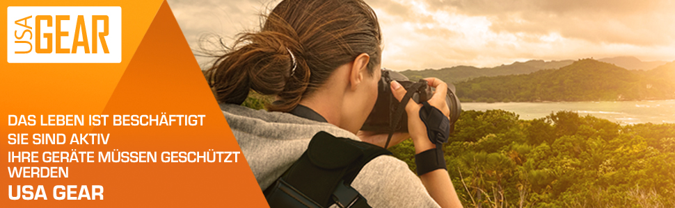Рюкзак для камери USA Gear DSLR з водонепроникним дном та зручною спинкою (блакитний)
