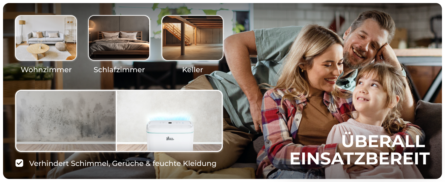 Зволожувач повітря Kältebringer з LED дисплеєм, Wi-Fi та додатком - тихий та енергоефективний - проти вологи та плісняви (10л)