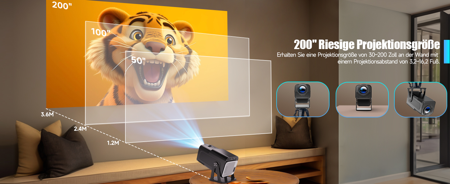 Android 13 проєктор Smart Beamer 1080P з підтримкою 5G WiFi, голосовим асистентом, автоматичною корекцією трапеції та 12000 люмен для домашнього кінотеатру та використання на відкритому повітрі (320ANSI)