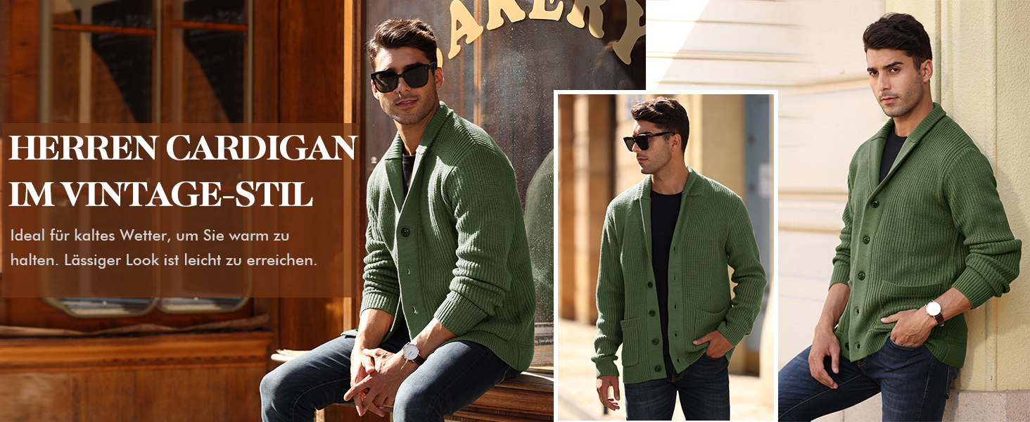 Чоловічий кардиган Runcati з грубого в'язання, великий розмір XL, з коміром-шарфом, на ґудзиках, стильний, чорний