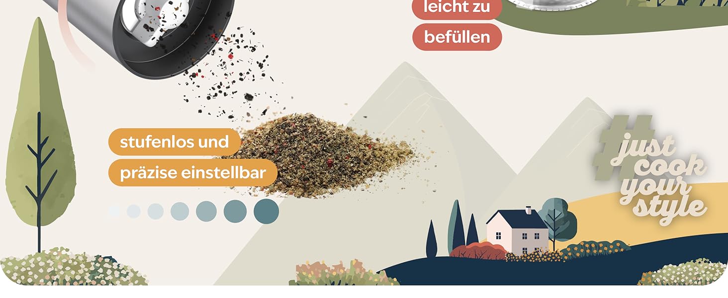 Набір для перцю та солі Kjøk Premium з нержавіючої сталі, 2 шт. з керамічним млинком