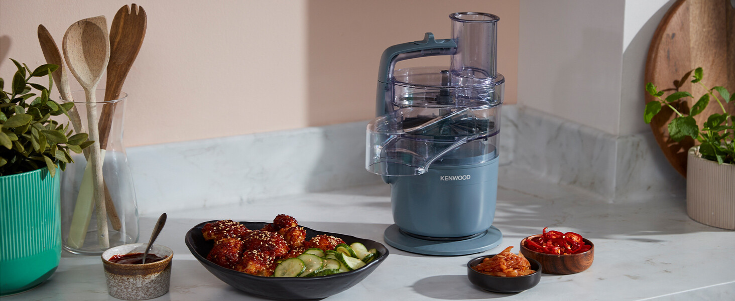 Кухонний комбайн Kenwood MultiPro Go FDP22.130GY, 900 Вт, блакитний, 1.3 л, для нарізки, натирання, подрібнення та замішування тіста