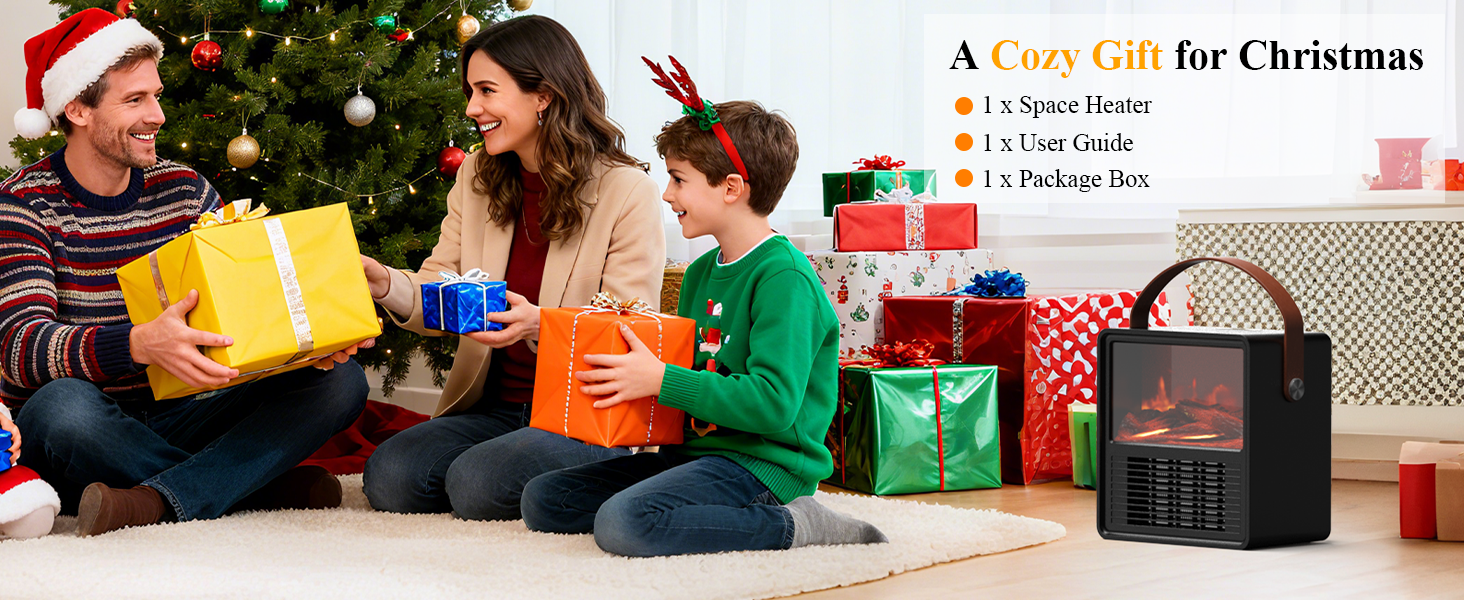 Електричний обігрівач Minthouz 1200W/800W з ефектом полум'я, термостатом та захистом від перегріву для дому та офісу