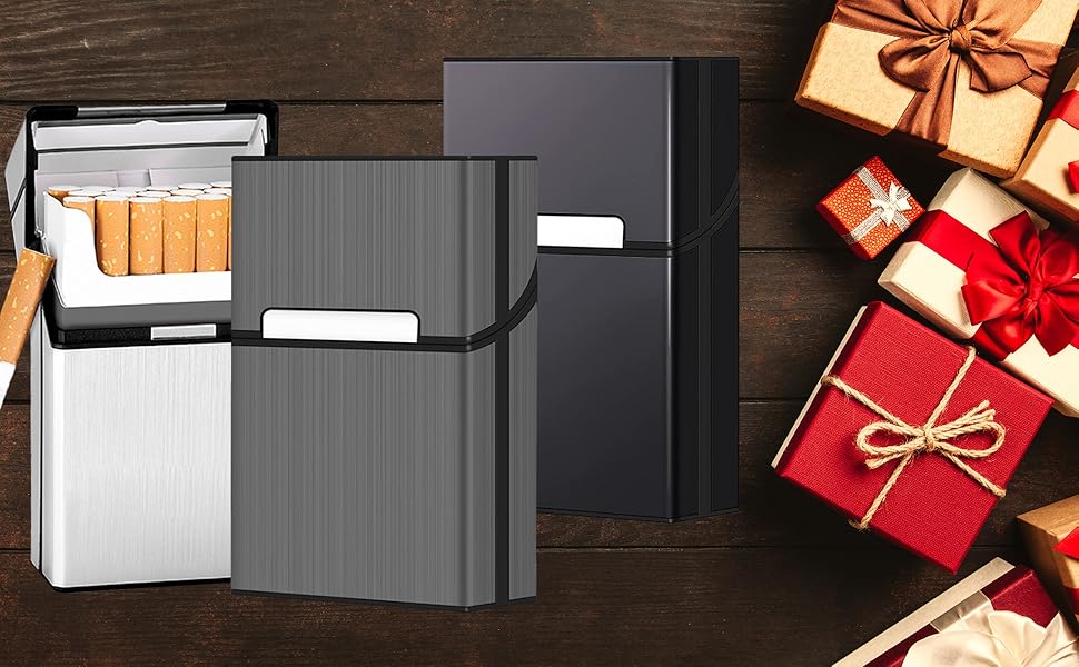 Металеве тютюнопакувальник LiRiQi на 20 сигарет з магнітною застібкою, для чоловіків