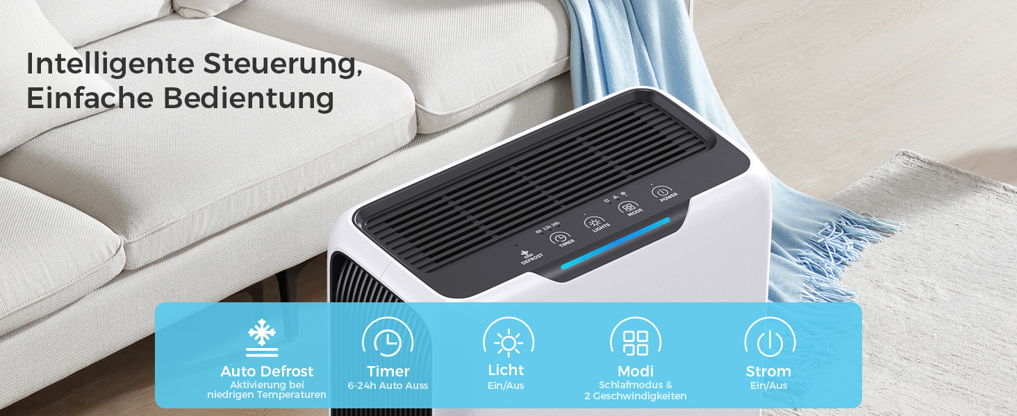 Електричний осушувач повітря 3L для дому, 20㎡, Dual Peltier, 30dB, таймер 24h