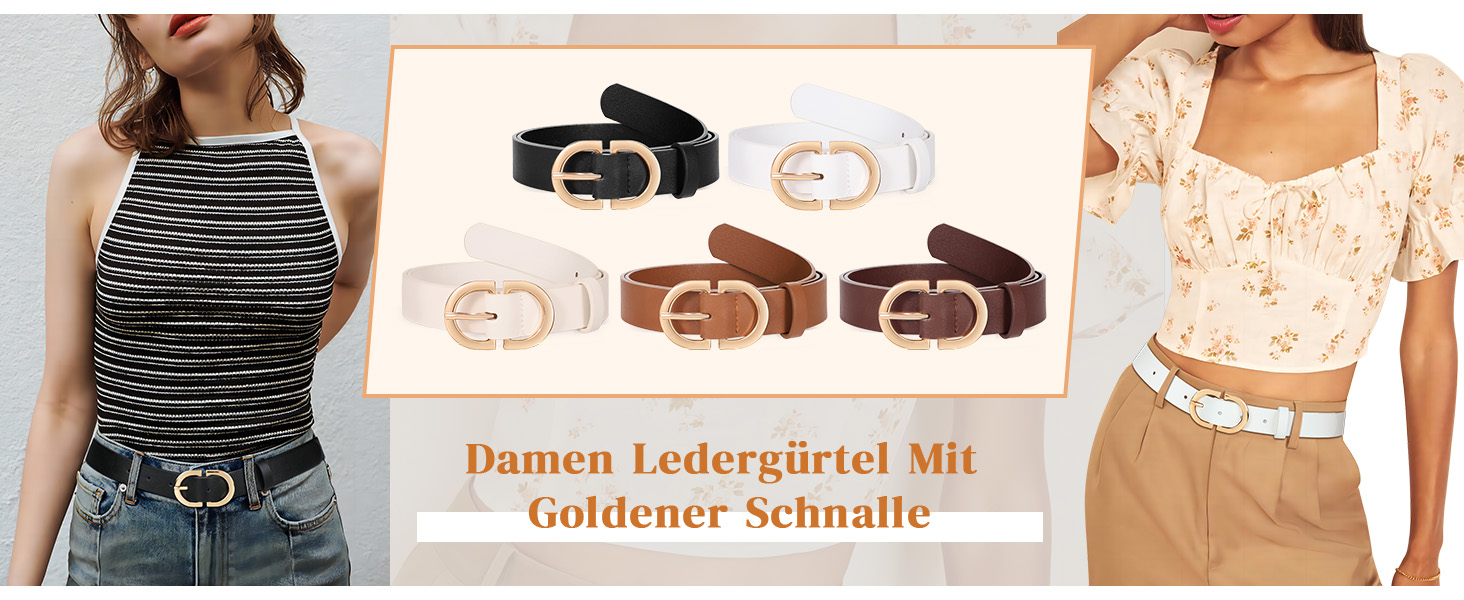 Жіночий шкіряний ремінь WHIPPY з золотистою пряжкою, чорний колір, розмір L (довжина 120 см)