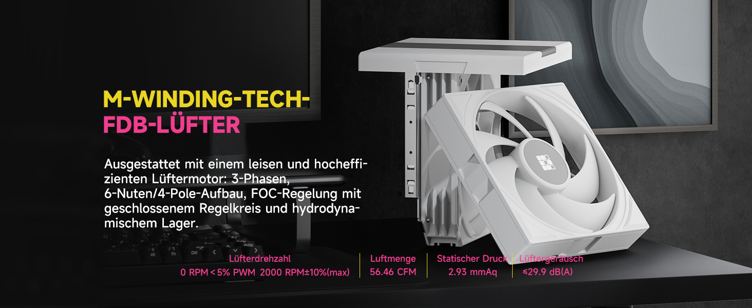 Кулер для процесора Sudokoo SK620 White (AM5): двосекційний повітряний охолоджувач з цифровим дисплеєм, 6 теплотрубками та 2 вентиляторами PWM FDB 120мм, білий