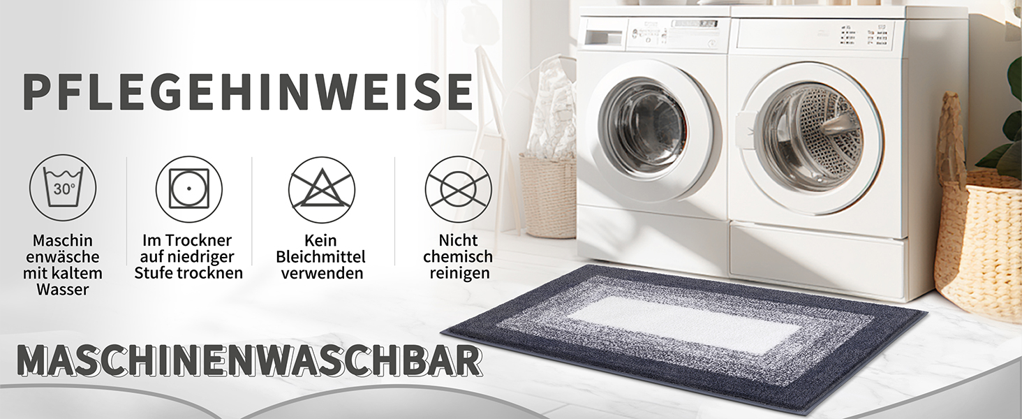 Enyhom Super Soft Microfiber Bath Mat - Non-Slip, Absorbent, Machine Washable, Dark Grey, 60x90cm