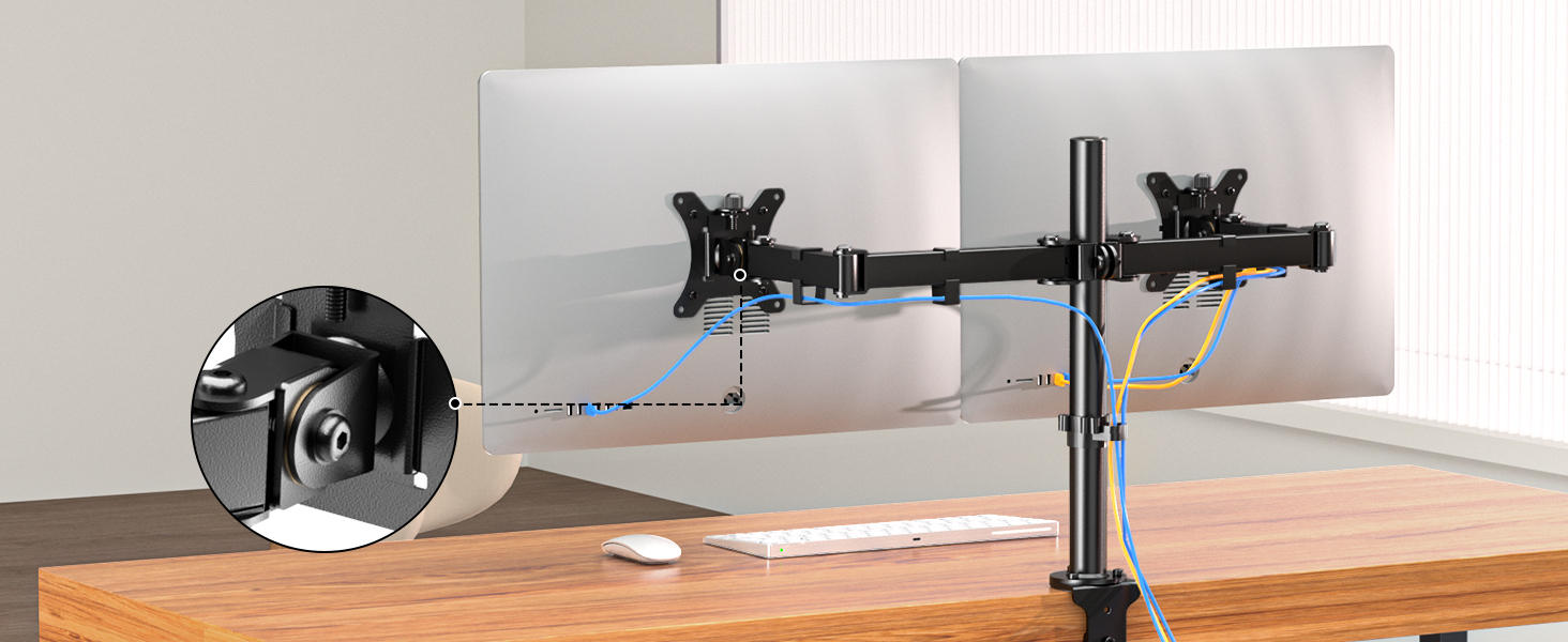 Підставка для монітора BONTEC на 2 монітори, 13-30 дюймів, регульована висота, поворотна, до 8 кг