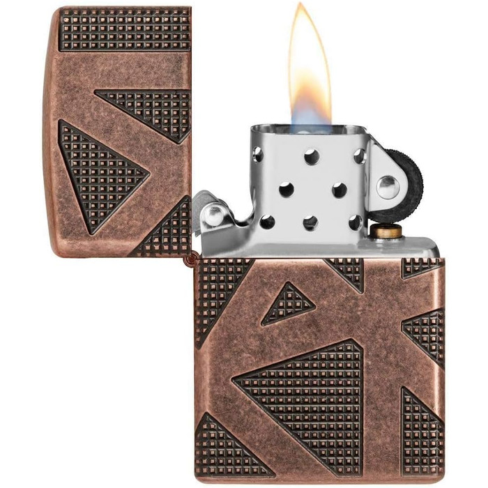 Запальничка Zippo Armor антикварна мідь, геометричний дизайн, 360°, універсальна