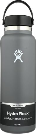 Термобутилка HYDRO FLASK 1180 мл з нержавіючої сталі для води, ізольована спортивна пляшка з герметичною кришкою Flex Cap та ремінцем, придатна для миття в посудомийній машині, колір Stone