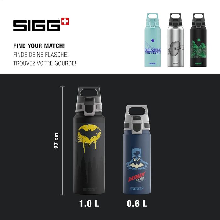 SIGG алюмінієва пляшка для води WMB ONE, 0,75/1 л, Швейцарія, сертифікат ClimatePartner, для газованої води, герметична, легка, BPA-free, для активного відпочинку