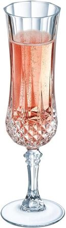 Келихи для шампанського Cristal d'Arques Paris Longchamp, 140 мл, прозорі, ударостійкі, набір 6 шт., вироблені у Франції