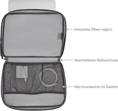 Сумка для ноутбука WENGER Synergy 17'' 19 л, чорна, органайзер, ділова для жінок і чоловіків