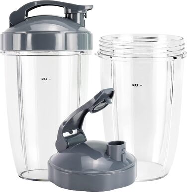 Набір з 2 чаш для блендера NutriBullet Pro 900/600 Вт, 710 мл, з 2 кришками, BPA Free, для смузі, запасні частини