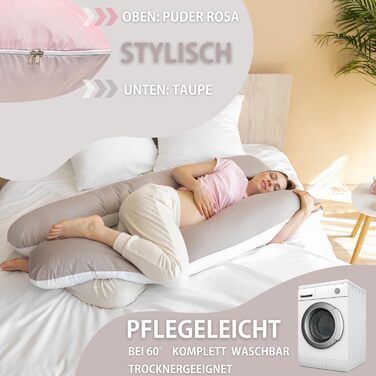 Подушка для вагітних sei Design XXL – ортопедична подушка для сну на боці, з наволочкою, підтримка для стегон, спини, живота та колін, комфортне положення для вагітних, подушка для годування та сну