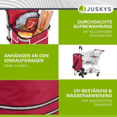 Сумка-візок Juskys 3в1 для сходів, 56 л, складана, червона – універсальний шопер, візок-сходовий, сумка-тележка для покупок