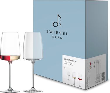 Набір келихів для вина Zwiesel Glas Vivid Senses, 2 шт, легкі універсальні винні келихи з тритан-кришталю, для білих та червоних вин, тонкостінні, придатні для миття в посудомийній машині, зроблено в Німеччині