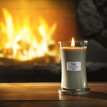Велика ароматична свічка WoodWick у пісочному склі з тріщавим гнотом, Fireside, до 130 годин горіння