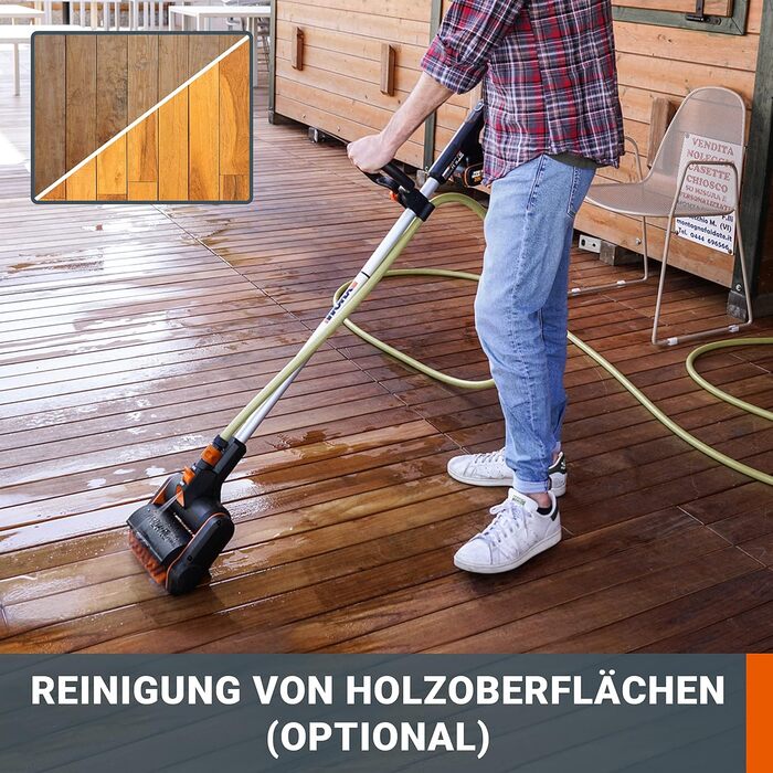 Акумуляторна мультищітка WORX WG441E.9 20В для очищення каменю та деревини, видалення бур'янів, з водяним підключенням, PowerShare, без акумулятора та зарядного (комплект 4Аг акумулятор і зарядка)