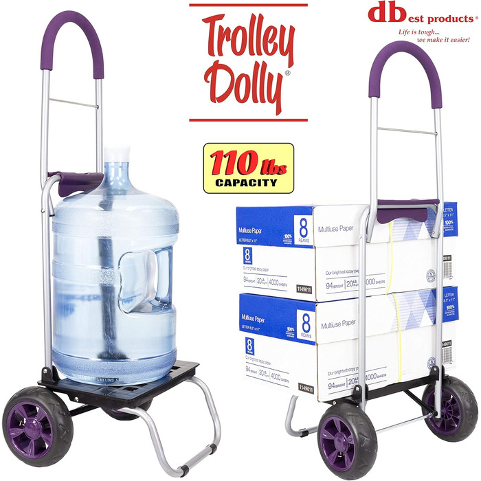 Складна господарська сумка-візок dbest products Trolley Dolly, фіолетова