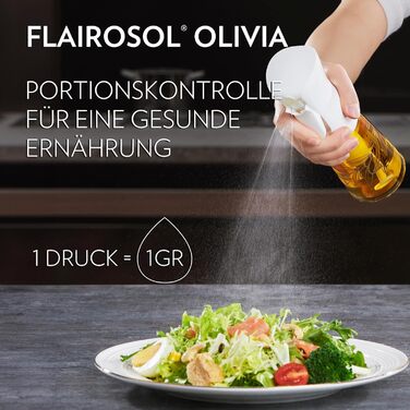 Скляний олійний спрей FLAIROSOL OLIVIA 200 мл з дозуванням, для кухні, салатів, гриля, випічки, золоті листя
