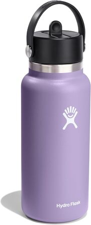 Термобутилка Hydro Flask 946 мл з широкою горловиною, вакуумна нержавіюча сталь, кришка з трубочкою, колір Місячна тінь