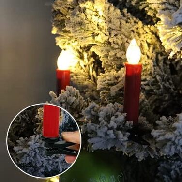 Світлодіодні бездротові різдвяні свічки Gotoll, 30 шт, тепле біле світло, з пультом, для ялинки, весіль та вечірок, червоні, IP44
