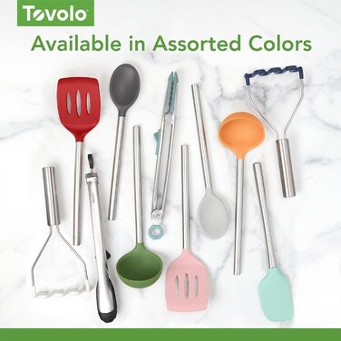 Кухонні щипці Tovolo Tip Top з силіконовими наконечниками, легке захоплення, термостійкі, BPA-free, з підставкою, для приготування їжі