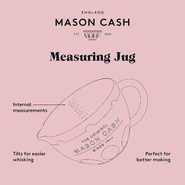 Мірний глечик Mason Cash з кам'яної кераміки, білий, 20,5x15x10 см – інноваційний кухонний посуд