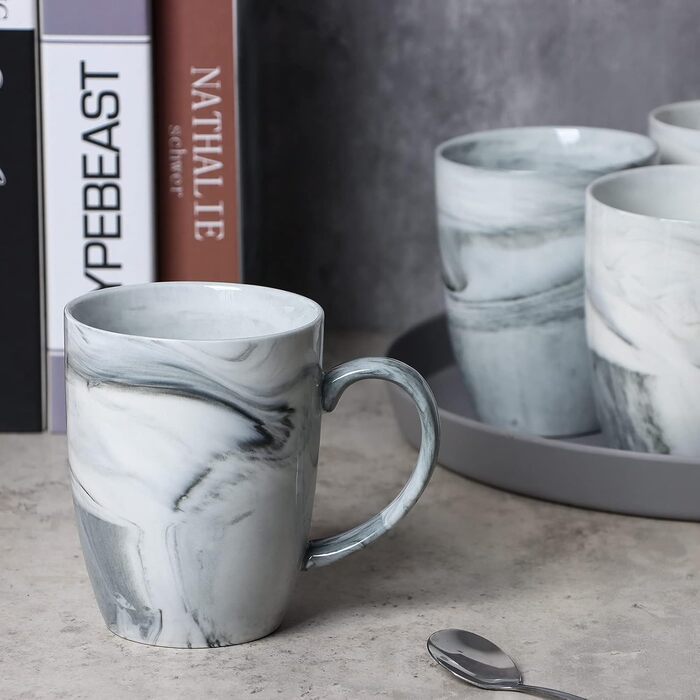 Керамічні чашки Smilatte Marble, 4 шт. и, сірі